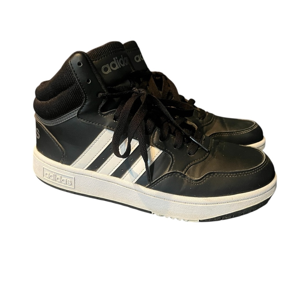 Adidas Black and White Hoops 3.0 Mid Sneakers Size Men’s 6